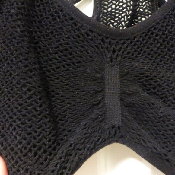 BEBE black stretchy bralette with back cut outs - Picture 3 of 8